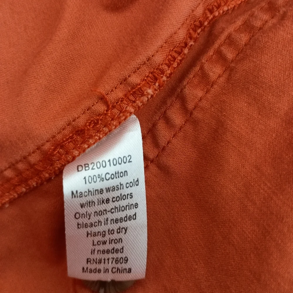 DOWNEAST Coatigan Utility Rust Orange Lightweight Belted Jacket (#142)‎
